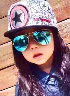 儿童蛤蟆太阳镜圆框女小孩子时尚