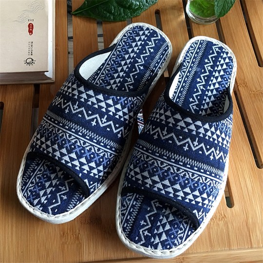 Summer breathable cotton and linen single cloth slippers for men and women handmade cloth shoes for office non-slip home summer sandals
