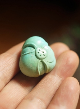 「CC正品」天然原矿绿松石无染色无灌胶「莲蓬」