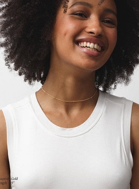 新品精致迷你美国包金S925项链