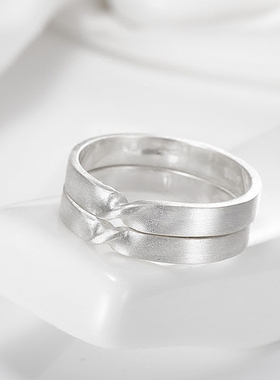 莫比乌斯环原创手工足银情侣戒指