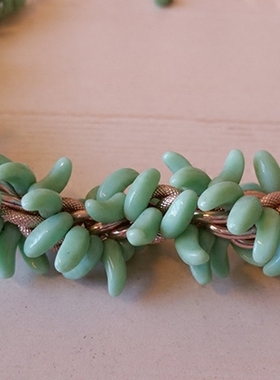 质数堂轻藏品《绿浅梦项链琉璃珠