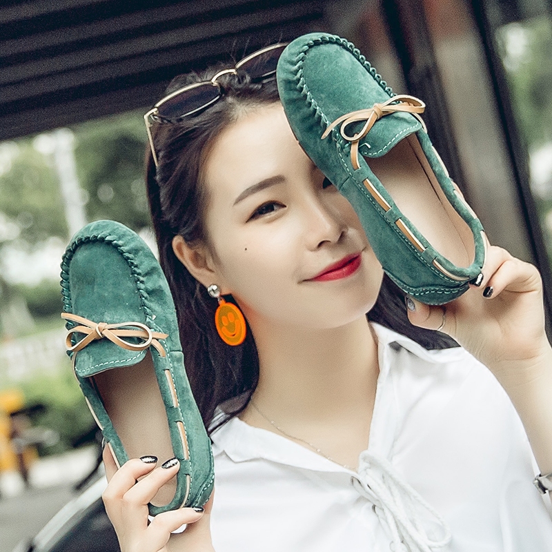 头层真皮豆豆鞋女春秋夏透气软底一脚蹬2021新款孕妇妈妈平底单鞋,淘宝优惠券,粉丝福利购,淘宝优惠卷