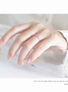 原创刻字莫比乌斯情侣日韩戒指