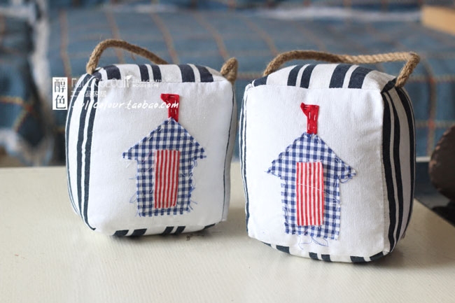 田园地中海小房子布艺装饰门牌挂件创意家居软饰挂包门当挡沙袋,淘宝优惠券,粉丝福利购,淘宝优惠卷