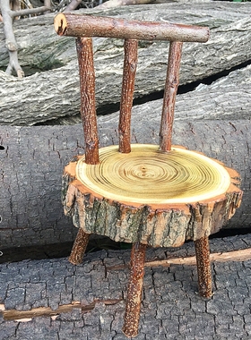 创意微型椅子实木复古摆件道具