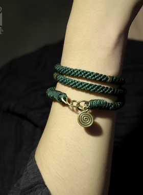 黑色日韩复古个性女男多层手绳