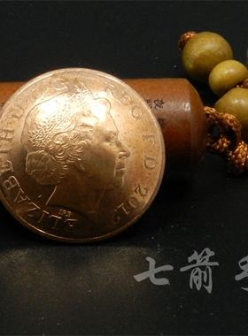 手工制作复古英国便士女王硬币扣