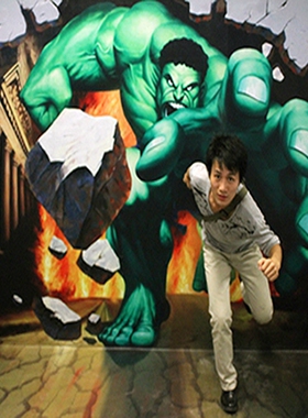 壁纸立体涂鸦绿巨人墙画设计定制