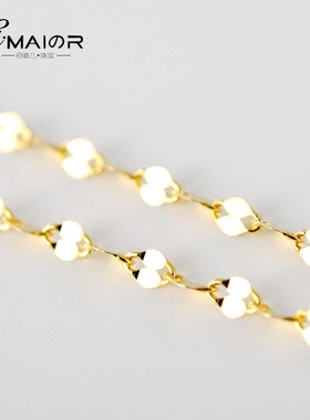 正品s925纯银玫瑰金18K亮片项链