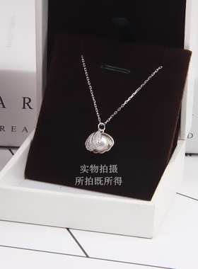 纯银送女友礼物学生饰品珍珠贝壳
