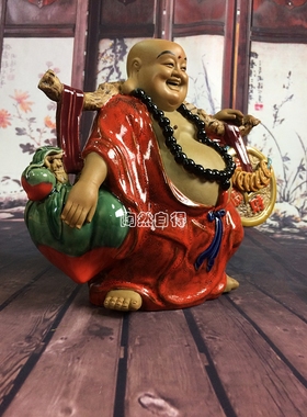 招财进宝陶瓷公司会所摆设弥勒佛