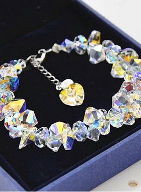 闪亮韩版甜美风多种颜色水晶手链