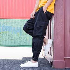 夏季绑带收脚九分裤