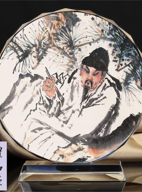 工艺历史人物诗仙李白水晶摆件