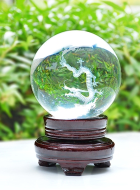 中式风水晶球柜台装饰品桌面摆件