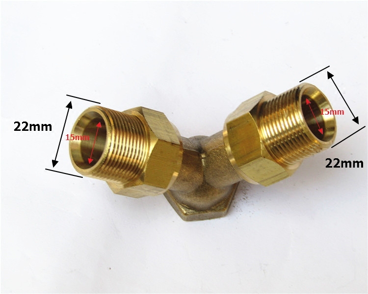 全铜耐高压洗车机22毫米内外丝三通一分二水管接头黑猫白马分水器