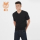 Lu Wang 2017 thu đông nam mới áo len cashmere nguyên chất cổ chữ V nửa tay áo đơn giản quần áo nam giản dị 421711841 - Áo len Cashmere áo lót nam Áo len Cashmere