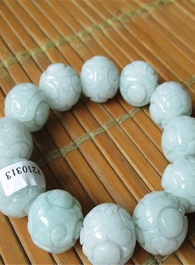 缅甸老坑玉石带证书手串