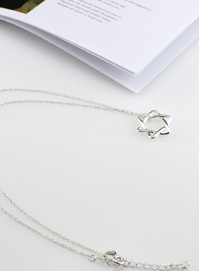 六芒星女士时尚款纯银百搭锁骨链