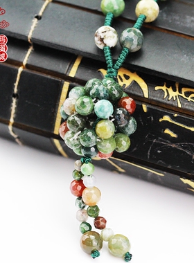 diy阜新风水草玛瑙切面毛衣链