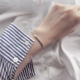 Chic gió 925 mạ bạc bạch kim trơn trơn đơn giản đeo chéo - Vòng đeo tay Cuff vòng mã não Vòng đeo tay Cuff