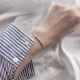 Chic gió 925 mạ bạc bạch kim trơn trơn đơn giản đeo chéo - Vòng đeo tay Cuff
