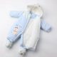 Mùa thu và mùa đông em bé độn jumpsuit sơ sinh mùa đông kim cương nhung ấm áp kín 裆 衣 quần áo có mũ giày sneakers - Áo liền quần set bodysuit bé trai Áo liền quần