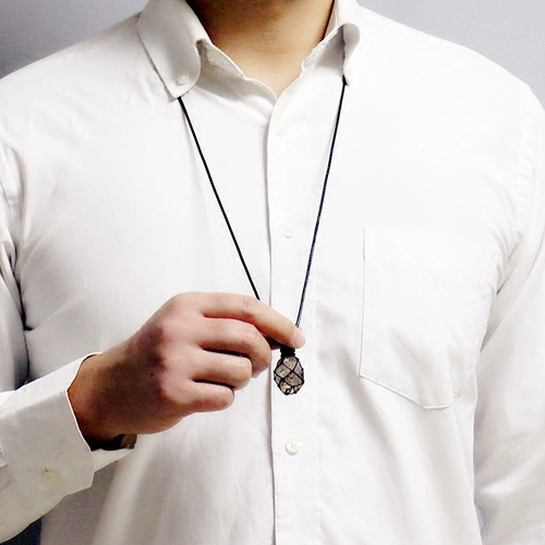 Оригинальная природная руда чайного цвета, подвеска, ожерелье, длинный свитер подходит для мужчин и женщин, подарок на день рождения