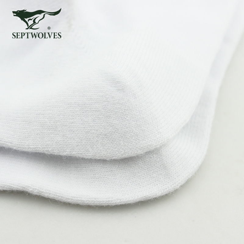 七匹狼男士吸汗薄款中筒白色纯棉袜 七匹狼坤悦短袜/打底袜/丝袜/美腿袜