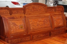 Красный кровати 缅甸花梨明清大果紫檀实木红木床红木家具雕花古典原木奢华型卯榫