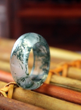 阜新风水草玛瑙通透内径印度戒指