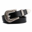 Star's same style simple retro style carved leather belt