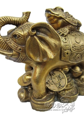 大象金蟾吉祥摆件元宝铜质招财