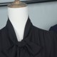 Black bow ribbon is long -sleeved chiffon shirt female 2024 spring new OL office work clothes Chic