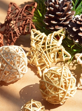 藤编干花摄影道具橱窗摆件森系