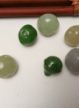 diy碧玉项坠背云小铃铛配饰散珠