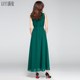 系 Spring and summer new lace lace collar sweet chiffon sleeveless dress shows thin butterfly loose long skirt
