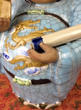 五路财神石湾公仔喜庆风水工艺品