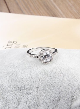 无敌闪锆石百搭欧美韩版女戒指