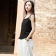 Văn học retro gốc lanh của phụ nữ mùa hè mặc bên ngoài cotton và vải lanh màu yếm rắn áo sơ mi không tay - Áo ba lỗ thời trang công sở nữ Áo ba lỗ