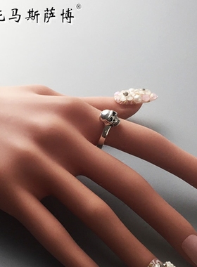 托马斯萨博骷髅头时尚个性风戒指