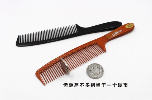 KH电木梳子超薄男士平头梳加厚手柄理发梳美发梳剪发梳发廊专用梳 - 图1