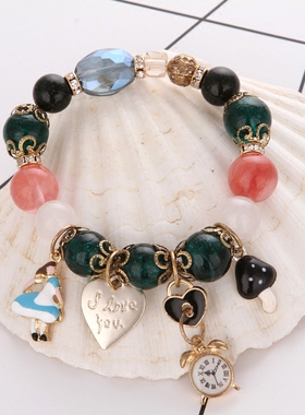 心形百搭串珠甜美风配饰水晶手链