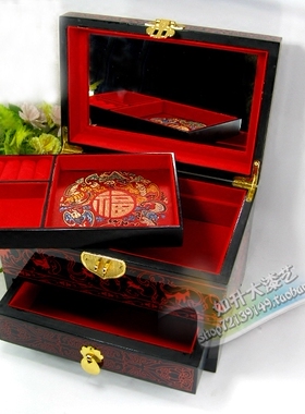 平遥首饰盒木质中式结婚礼物漆器