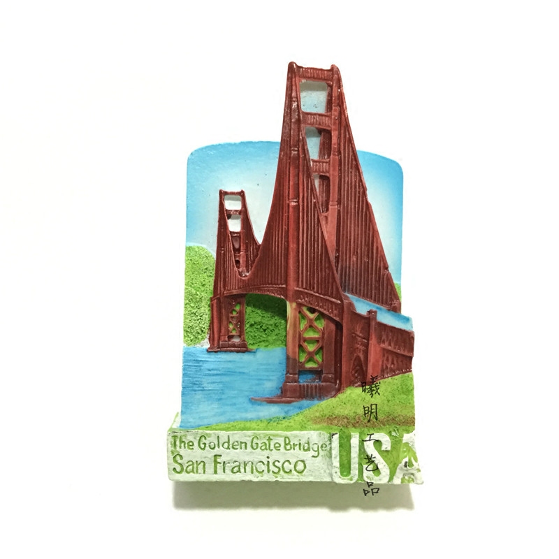 美国旅游纪念品树脂高档冰箱贴磁贴手绘精致旧金山九曲花街精品-图2