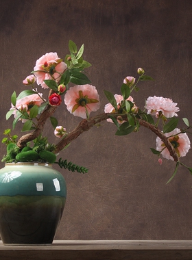 牡丹花假花仿真花摆件高档花瓶