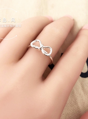 999纯银戒指8字同心结蝴蝶结