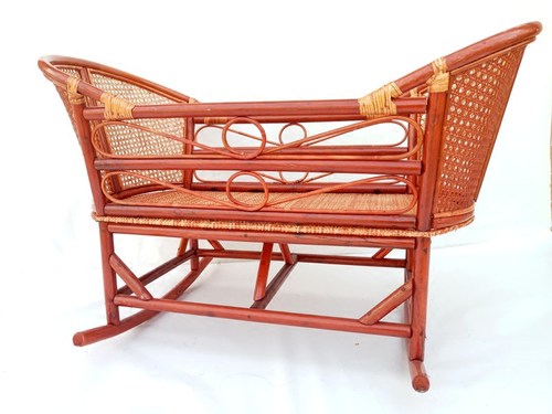 竹藤编婴儿床实木摇篮床老式摇窝宝宝摇床哄睡小摇蒌老款传统睡篮 - 图3