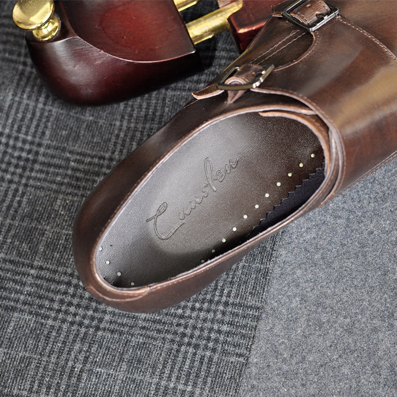 CUUSLEN古森伦手工男鞋意大利真皮男士商务正装皮鞋潮流憎侣鞋牛皮搭扣孟克鞋绅士手工鞋2